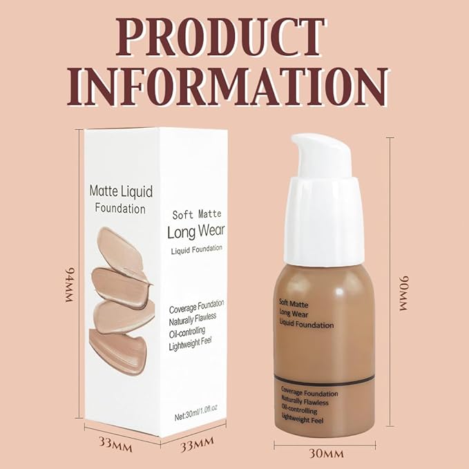 Matte Liquid Full Coverage Foundation, Flawless Soft Matte of 1)