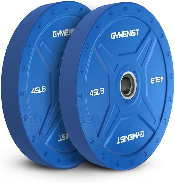 GYMENIST Bumper Plates is Made for 2 Inch 10 LB 55 LB