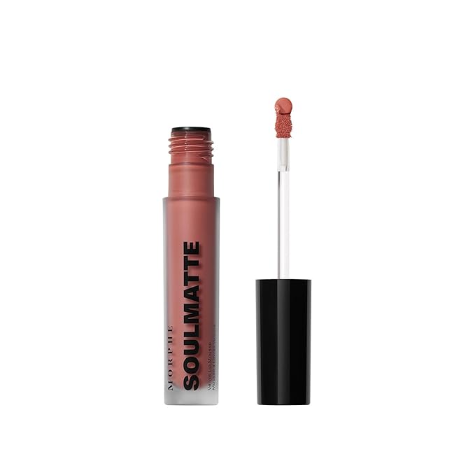 Morphe Soulmatte Velvet Lip Mousse Matte Lipstick - Air-Whipped, Soft Matte Lip Makeup with Vitamin E to Hydrate, Soften and Smooth Lips - Whipped (0.128 Oz)