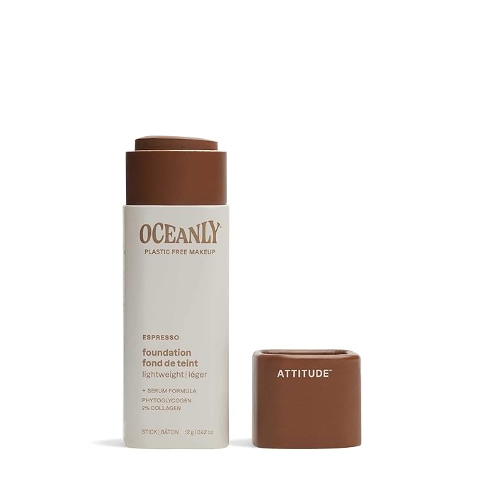 ATTITUDE Oceanly Light Coverage Foundation Stick, Titanium Dioxide-Free, 0.42 Ounces