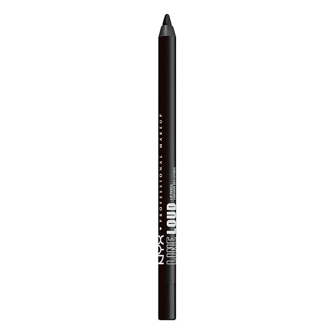 NYX PROFESSIONAL MAKEUP Line Loud Lip Liner, Longwear and Pigmented Lip Pencil with Jojoba Oil & Vitamin E - Evil Genius (Black)