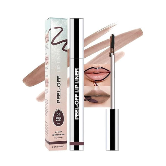 Matte Lip Stain Peel Off Lip Liner, Dark Brown Peel Off Lip Stain Tattoo,Long Lasting & Waterproof Peel Off Lip Gloss Lip Liner,Transfer-Proof All Skin Types.0.12 fl oz #05