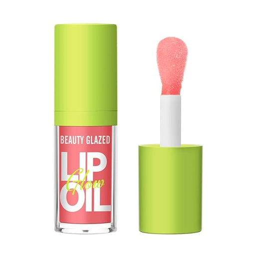 Beauty Glazed Big Brush Head Lip Oil, Ultra-Hydrating & Nourishing, Smooth Glossy Finish Lip Glow Oil, Shiny and Vegan Tinted Lip Gloss, Non-Sticky Formula (1, 102# KISSY)