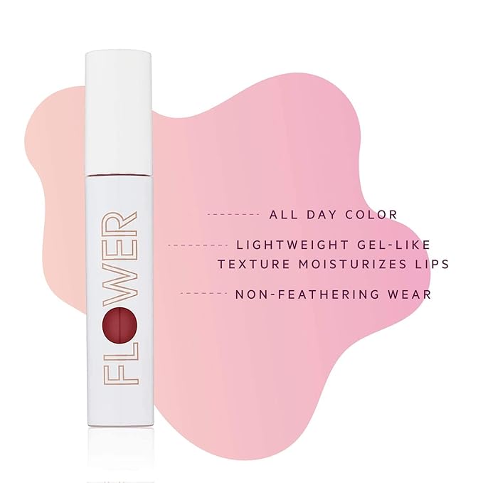 FLOWER BEAUTY By Drew Barrymore Bitten Lip Stain - Long-Lasting Color - Hydrating + Water-Based Formula - Gel-Like Texture - (Tempt)