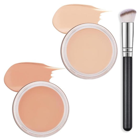 Kaely 2Pcs Pot Concealer Full Coverage Set,under Eye Correcting Concealer,02+03