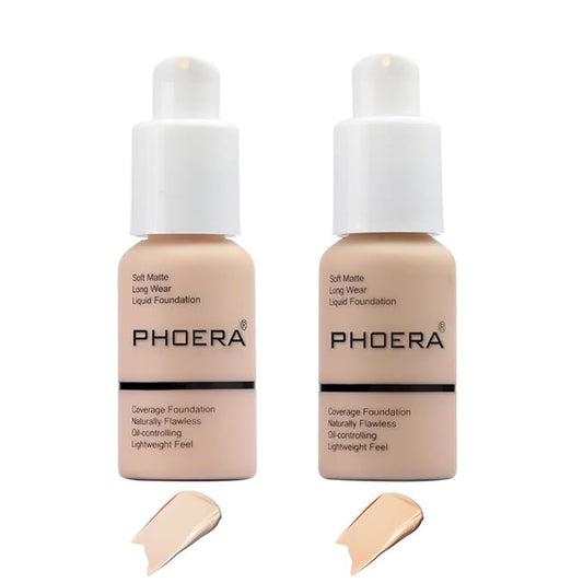 2 Pcs Liquid Foundation 101 and 102 with & Nude) 30ml