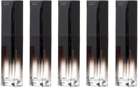 5Pcs 4ml/0.14oz Mini Lip Gloss Tube with Screw Lid Empty Refillable Plastic Lipstick Tube Lip Balm Pipe Lip Gloss Tube DIY Container Jar for Lip Balm Lip Gloss (Black Gradient)