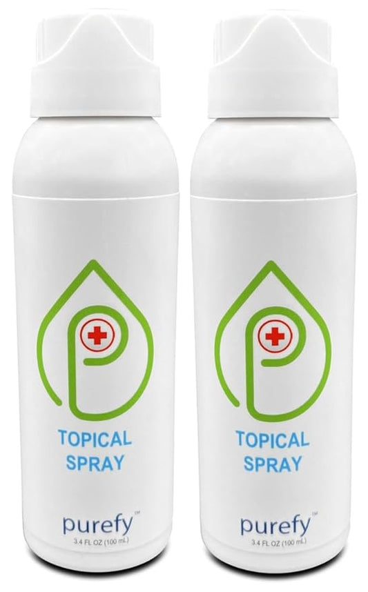 Topical Airesol Spray (3.4oz, 2pk) Soothing Face & Body Skin Spray, Purefypro Dermal HOCL Technology, Natural Skincare Support Redness, Irritations, Eyelid Bumps, Dry Skin, Athletic Itch