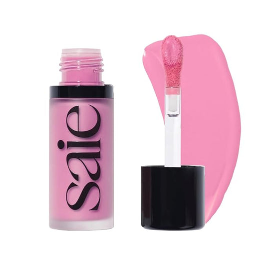 Saie Dew Liquid Blush for Cheeks - Hydrating Cream Blush Stick with a Blendable + Buildable Formula - Skincare Infused Dewy Cheek Tint for a Natural Flush - Glowy Makeup Essential - Baby (.40 oz)