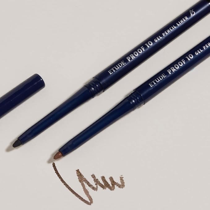 ETUDE Proof 10 Gel Pencil Liner 0.3g (#2 Dark Cacao) | Creamy Gel Texture Eyeliner with Wearable Shades to Create Precise Line Eye Makeup without Efforts, Korean Makeup, Perfect for Gift