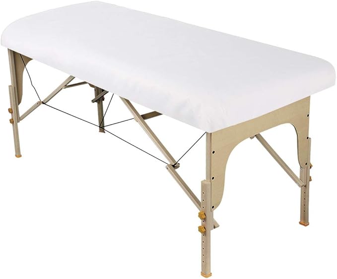 ForPro Professional Collection Premium Microfiber Fitted Sheet, Ultra-Light, Stain and Wrinkle-Resistant for Massage Tables, White, 36w x 77l x 7h