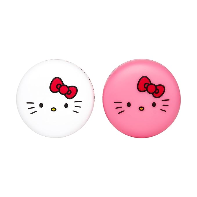 The Crème Shop Duo lip balm Moisture Remedy macaron Hello Kitty icing on the cake and mixed berry flavor