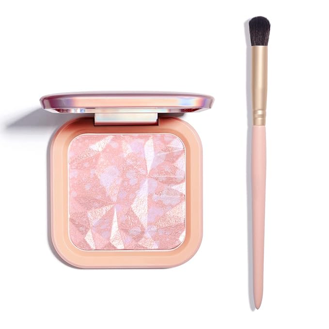 ELESSY Highlighter Makeup Palette Long Lasting Face Highlighter Tones-RAINBOW GLOW