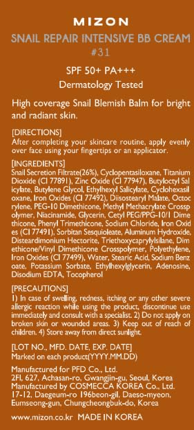 MIZON Snail Repair Blemish Balm, Multifunctional BB Cream