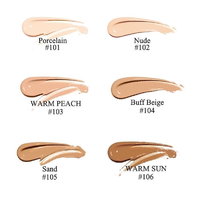 2 Pack PHOERA Foundation 104 Buff Beige Makeup,Full