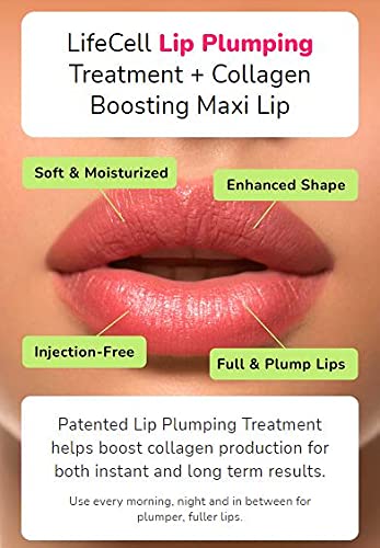 LifeCell Lip Plumping Treatment – Glossy Balm with MaxiLip Peptides for Fuller, Smoother Lips – Hydrating, Non-Irritating, Fragrance-Free Lip Care for All Skin Types