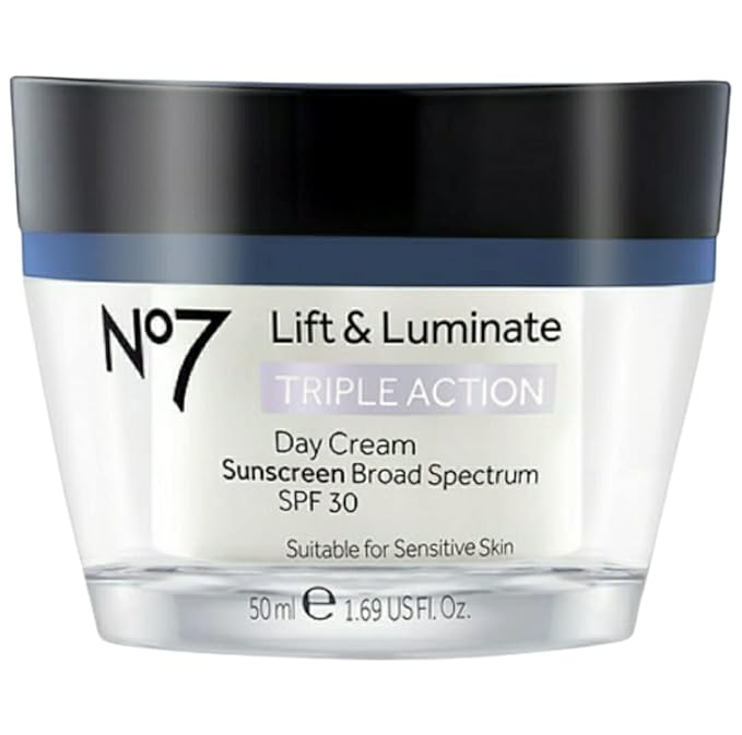 No7 Lift and Luminate Triple Action Face Cream - Day and Night Bundle - 1.69 fl oz Each - Hypoallergenic Day and Night Cream by No 7 - SPF 30 in Day Cream