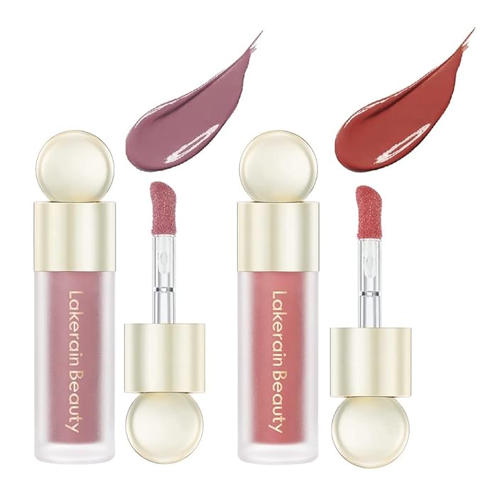 2pcs Liquid Blush, Moisturizing Lightweight Cheeks Matte Finish, Mauve+04# Red)