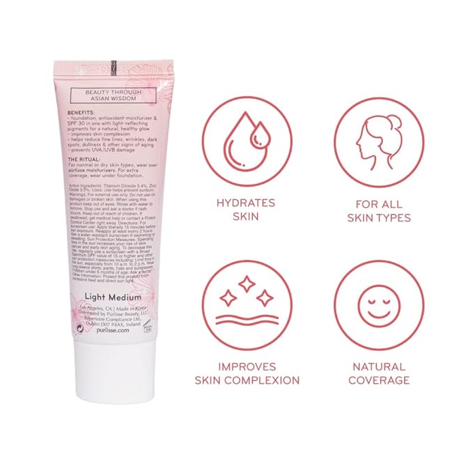 pūrlisse Ageless Glow Serum BB Cream SPF 40 Medium Golden 1.4oz