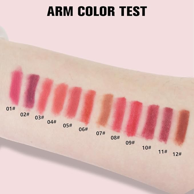 evpct 12Pcs Matte Waterproof Lip Liner Crayon Pencils Set Packs for Shaping & Sculpting Lips, Nude Pink Chestnut Maroon Dark Taupe Brown Plum Purple Deep Red Creamy Lipstick and Lip Liner Set