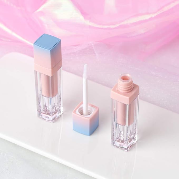 Starshine 10 Pack Gradient Pink Blue 8ml Empty Lip Gloss Tube Lip Balm Container DIY Refillable Travel Size Cosmetic Makeup Sample Bottle With Wand And Stopper