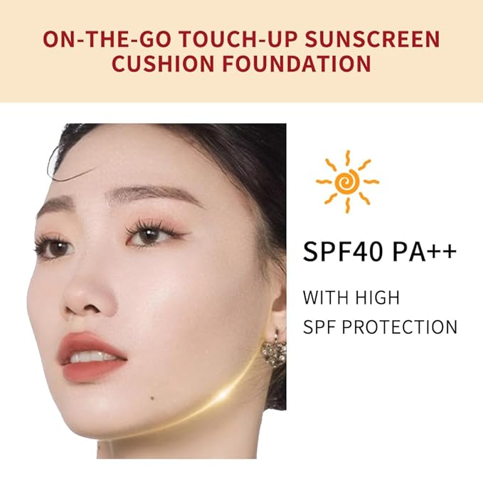 Flawless Glass Skin with Cushion Foundation - Long-lasting, Beige, ) 18g