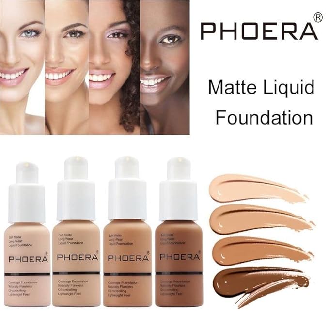 2 Pack PHOERA Foundation, Full Coverage Foundation, Flawless