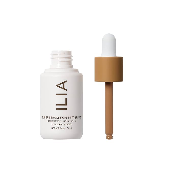 ILIA - Super Serum Skin Tint SPF 40 | Non-Comedogenic, Vegan, Lightweight to Help Against Blue Light, + Pollution while Hydrating, Smoothing, + Refining (Papakolea ST12.75, 1 fl oz | 30 ml)