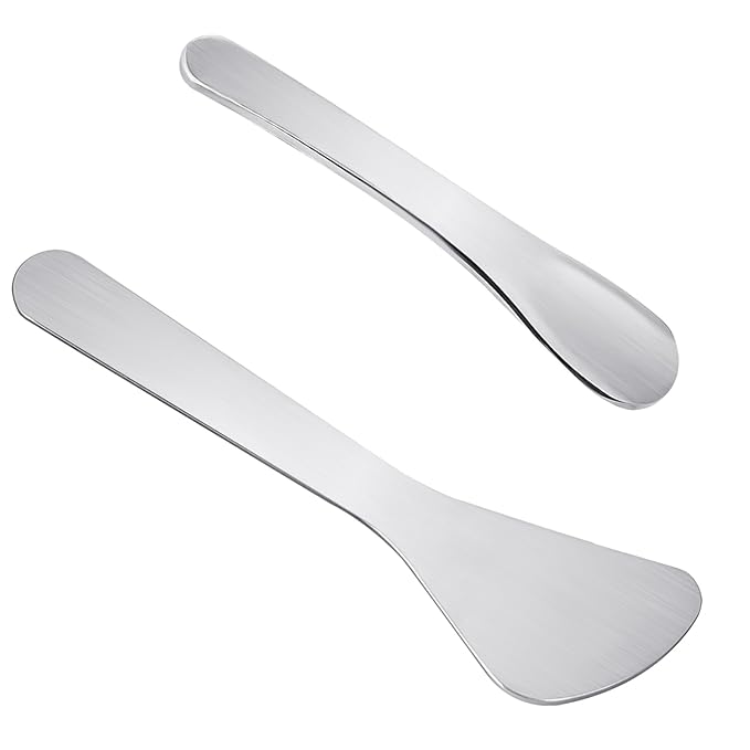 2Pcs Mini Metal Cosmetic Spatulas, Makeup Spatulas, Skincare