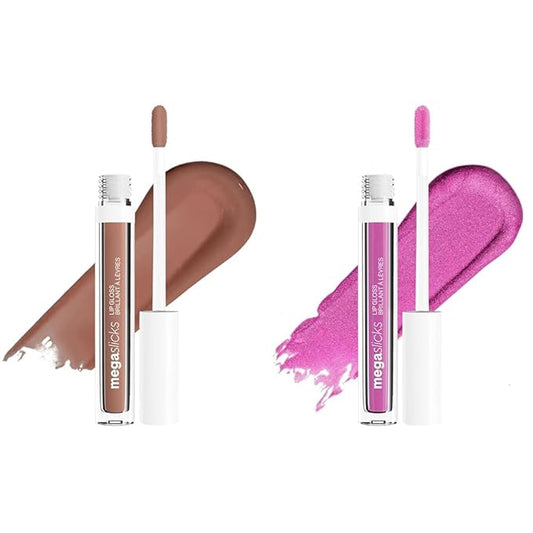 wet n wild Lip Gloss Mega Slicks High Shine Lip Gloss Bundle - Nude Mood & Berried Treasure