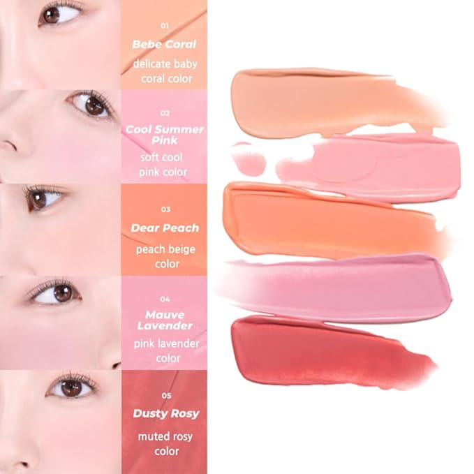 Fluffy Air Blusher 5 Colors - Lightweight Melting BEBE CORAL)