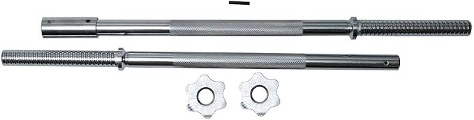 FUXION Fitness Buildable Weightlifting Chrome Bar 47 inch
