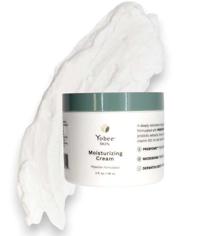 Yobee Body & Face Moisturizing Cream for Dry, Sensitive Skin | Probiotic extracts, Honey, Turmeric, Vitamin B12, Ceramides, Shea Butter | Fragrance Free | For Kids & Adults (1)