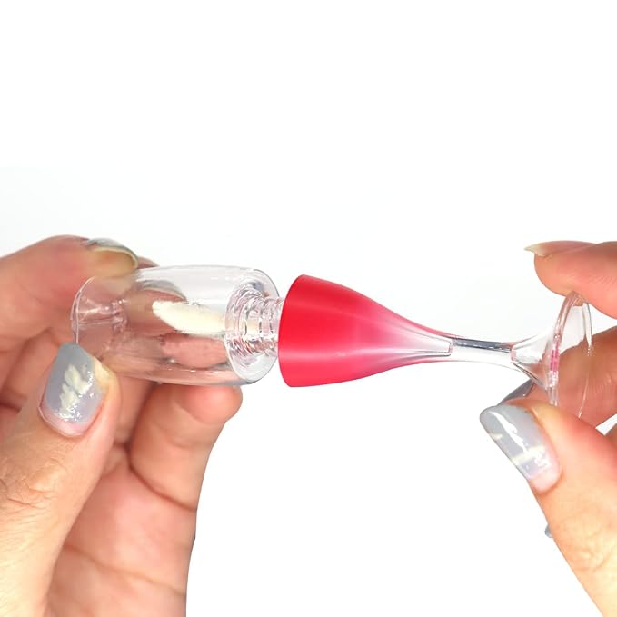 FZBNSRKO Lip Gloss Tubes, 10pcs 8ml Empty Refillable Bottles, Wineglass Shaped Containers for Women Girls, Reusable, Portable, Transparent and Red