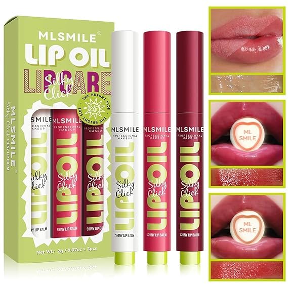 3 Colors Fat Lip Oil Click Slick,Non-stick High