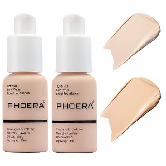 2 Pack PHOERA Foundation Makeup For Older Women,Flawless