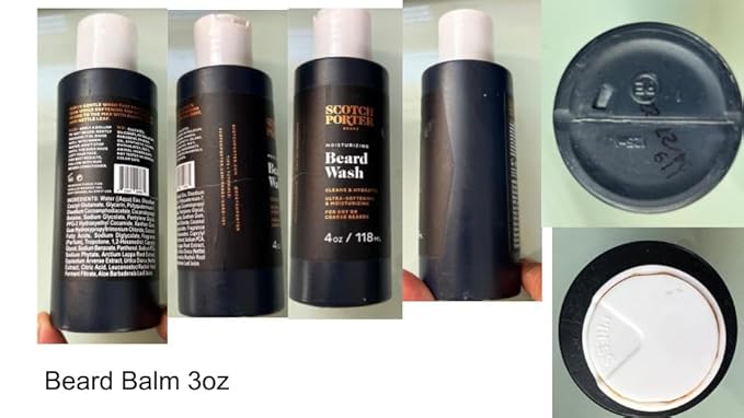 Scotch Porter Beard Kit – Cleanse, Moisturize, Soothe & Style Coarse, Dry Facial Hair for a Fuller/Healthier-Looking Beard – Includes Wash, Conditioner, Oil & Balm