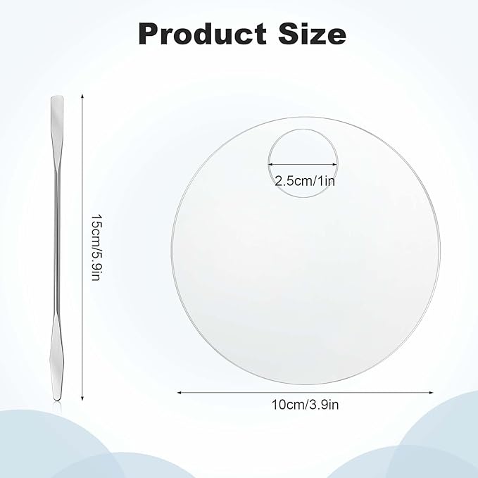 2PCS Makeup Mixing Palette with 2PCS Metal Spatula,