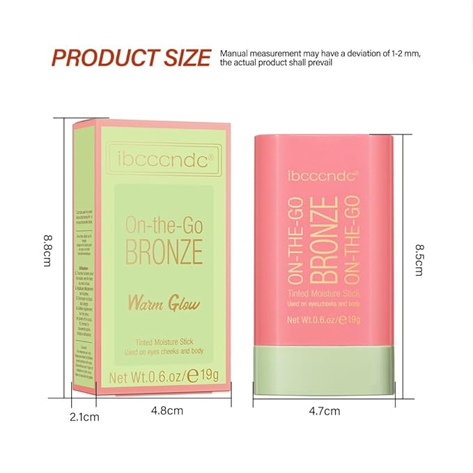 Unyoke Soft Creamy Highlighter Blush Stick,Smooth Shimmer Bronzer 0.6 Oz