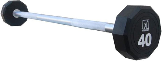 Fitness First 10-Sided Fixed Urethane Encased Straight Barbell