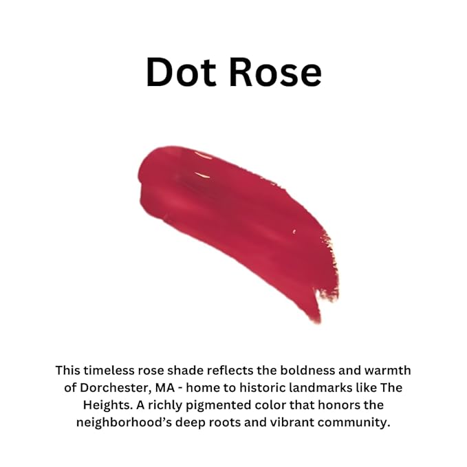 Dot Rose Lip Gloss (.25oz) -Vegan, Gluten-Free, Cruelty -Free formula with Aloe, Vitamins C & E, Spearmint extract and a sheer shine finish for soft, hydrated lips.