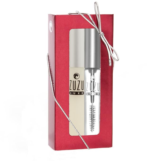 Zuzu Luxe Sheer Lip Gloss GIFTSET, Natural Lip Gloss, Paraben Free, Vegan, Gluten-free, Cruelty-free, Non GMO, 0.17 oz (Clear Gloss/Clear Mascara)