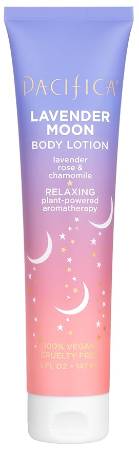 Pacifica Lavender Moon Body Lotion – Relaxing Lavender & Rose Scented Moisturizer w/Chamomile & Vitamin E, Calming Aromatherapy Cream for Nighttime Shower Vegan & Cruelty-Free Dermatologist Tested