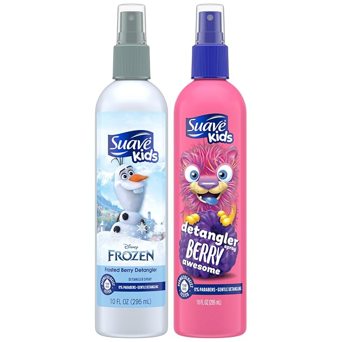 Suave Detangler Spray for Kids Variety 2-Pack – Berry Awesome & Frozen Frosted Berry, Detangling Spray for Kids Hair, Curly, Wavy & Straight, 10 Oz Ea