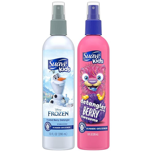 Suave Detangler Spray for Kids Variety 2-Pack – Berry Awesome & Frozen Frosted Berry, Detangling Spray for Kids Hair, Curly, Wavy & Straight, 10 Oz Ea