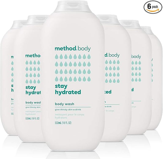 Method Body Wash, Stay Hydrated, Paraben and Phthalate Free, 18 oz (Pack of 6)