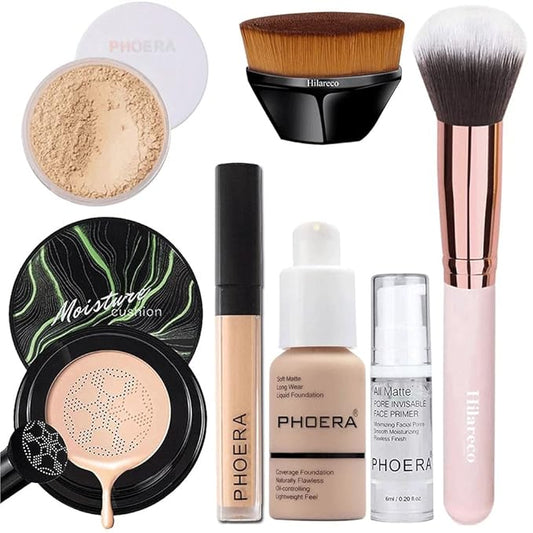 PHOERA Foundation Full Coverage Makeup, Mushroom Head Air Natural CC)