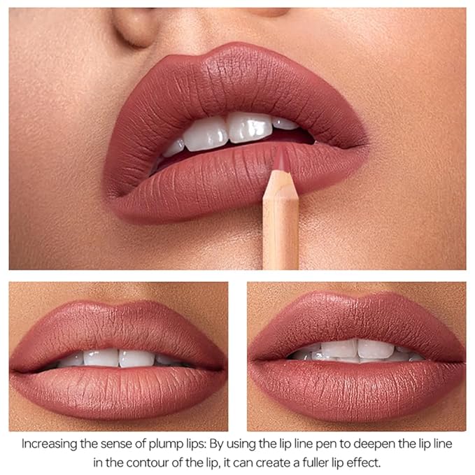 12 Colors Lip Liner Set, Matte Finish Series Lip Liners Pen Kit for Women, Long Lasting Waterproof Smooth High Pigmented Lip Pencil for Daily Makeup (Set B)