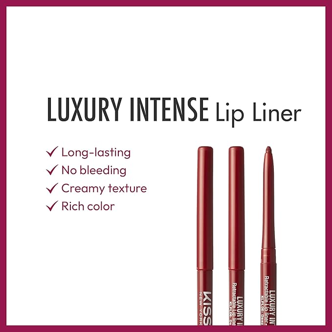 Professional Lip Liner, Long-Lasting Luxury Intense Lipliner, Creamy Retractable Easy to Use Richly Pigmented Lip Liner Pencil 3 PCS (Deep Red)