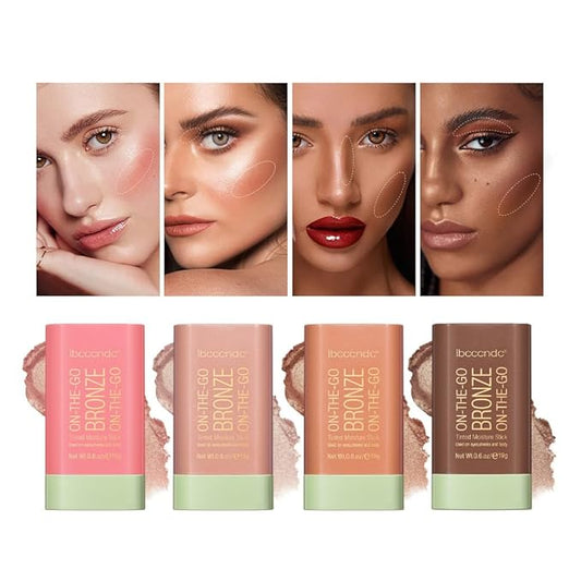 UNYOKE Soft Creamy Highlighter Blush Stick,Smooth Shimmer Bronzer Rich Glow） 6 Oz